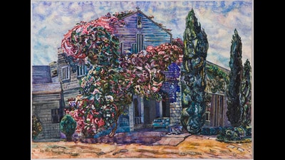 Bougainvillea on St. Peter’s Seminary, Malleshwaram, Bangalore (1973). (Rumale Art House) Bougainvillea on St. Peter’s Seminary, Malleshwaram, Bangalore (1973). (Rumale Art House)