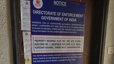 ED officials on October 15 changed the lock of the flat in presence of police personnel and witnesses and restored its possession. (HT Photo)