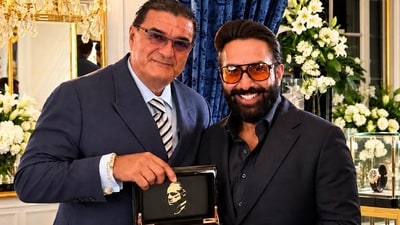 Punjab-based GB Realty plans to invest nearly  ₹2,500 crore in developing Jacob & Co.-branded residences on Airport Road in Mohali. Jacob Arabo, founder of Jacob & Co (left), and Gurinder Bhatti, founder and managing director of GB Realty.