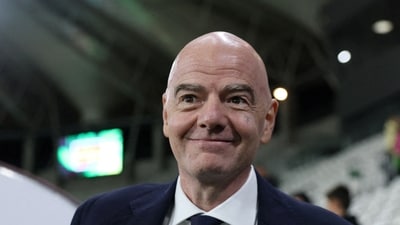 President Gianni Infantino reacts after Spain win the Under-20 Women's World Cup, (REUTERS)