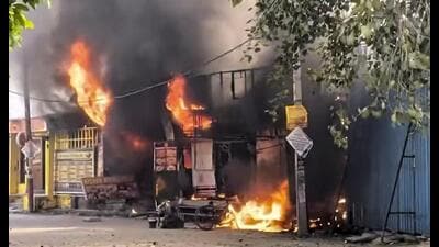 The police did not clarify whether the shops were legal or had fire NOCs (PTI)
