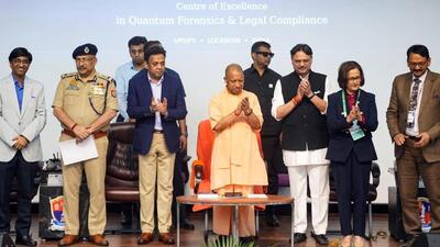 Uttar Pradesh chief minister Yogi Adityanath inaugurates the LEXQ Centre of Excellence during the ‘TechSangam’ international conference in Lucknow on Saturday. (ANI PHOTO) Uttar Pradesh chief minister Yogi Adityanath inaugurates the LEXQ Centre of Excellence during the ‘TechSangam’ international conference in Lucknow on Saturday. (ANI PHOTO)