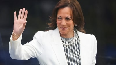 Former US Vice President Kamala Harris speaks at a campaign rally as she returns to the trail to help Democrats in tight midterm races. (Reuters)