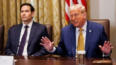 Secretary of State Marco Rubio (left) and US President Donald Trump. (Bloomberg)