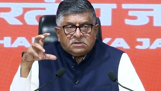 BJP MP Ravi Shankar Prasad addresses a press conference in New Delhi. (ANI Video Grab)