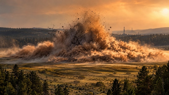 The U.S. government’s Project Gasbuggy used a nuclear explosion in 1967 to fracture rock and increase gas output. (AI-generated/ChatGPT)