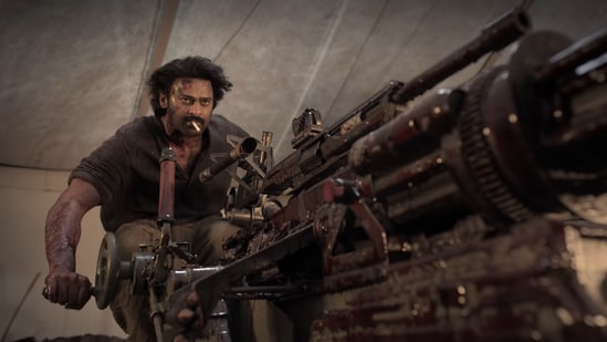 Prabhas in a still from the Fauzi teaser.