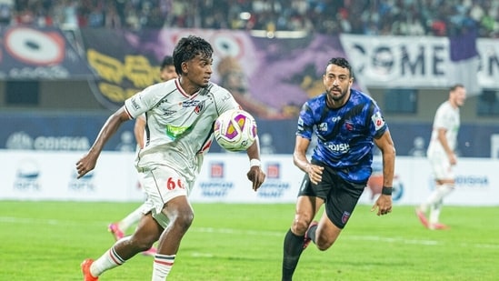 Odhisa FC vs NorthEast United FC in ISL.