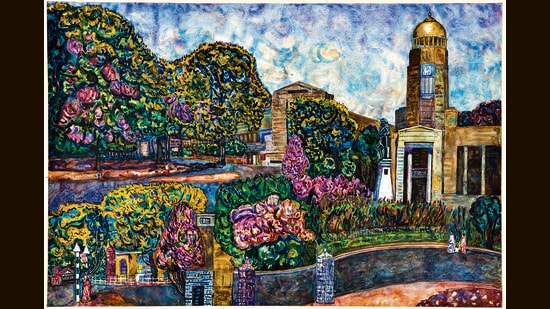 KR Circle, Bangalore - A Collage (1979). (Courtesy Rumale Art House)