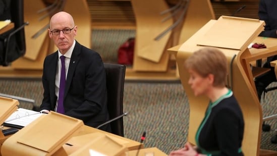 Scottish First Minister John Swinney in the Scottish Parliament.