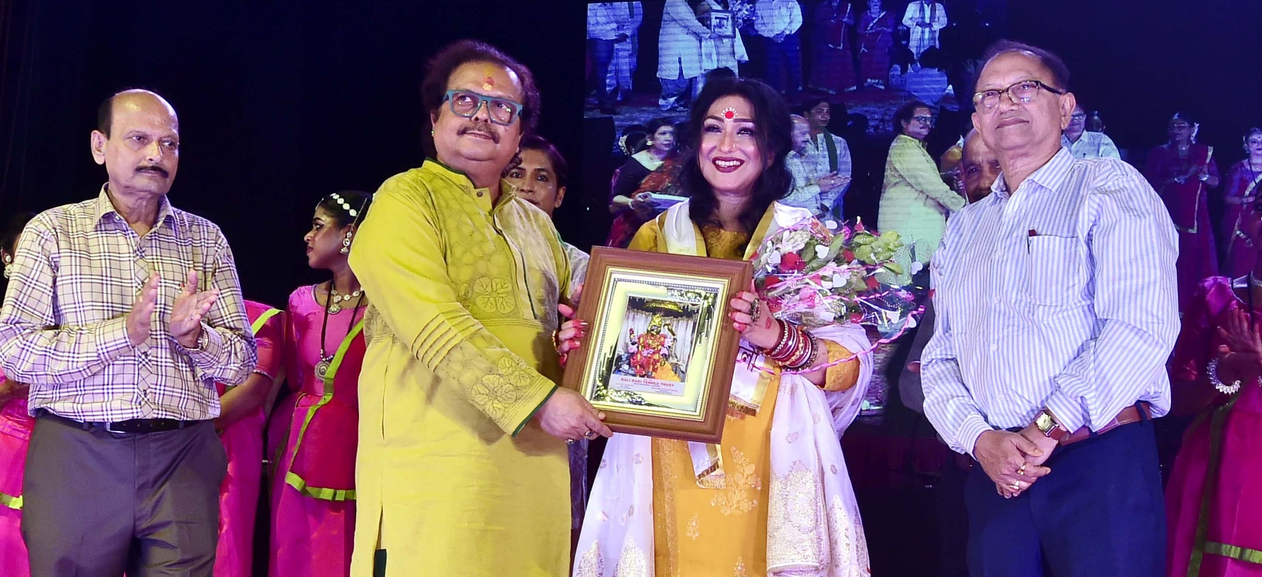 Abhijit Sarkar and other Kali Bari Temple officials felicitating Rituparna Sengupta at UP Sangeet Natak Academy in Lucknow Abhijit Sarkar and other Kali Bari Temple officials felicitating Rituparna Sengupta at UP Sangeet Natak Academy in Lucknow