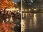 A powerful storm swept through Anaheim, flooding walkways at Disneyland Resort, temporarily shutting outdoor attractions.