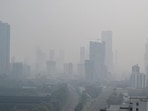 View of Under-construction buildings with the Mumbai skyline in central Mumbai, India. Oct 24, 2026. 