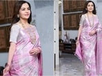 Nita Ambani wore a pastel pink Kanjivaram saree handwoven over four months by artisan Rajesh Sha.