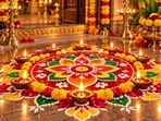 <p>పూల ముగ్గులు, దీపాలంకరణ<br>ప్రధాన ద్వారం ఎదురుగా పూల ముగ్గులు వేయండి. చాలా అద్భుతంగా ఉంటుంది. నెక్స్ట్ లెవెల్‌లో ఉంటుంది. అలాగే దీపాలను కూడా అందంగా ఈ విధంగా పెడితే బాగుంటుంది.</p>(pinterest)