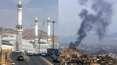 Saudi Arabia said debris fell in the holy cities of Mecca and Medina on Saturday after missile interceptions, without naming those responsible. The Houthis denied targeting the cities but claimed fresh attacks on Saudi oil facilities and airports, as well as the seat of Yemen’s internationally recognised government, after accusing Riyadh of strikes that the Iran-backed group said killed 17 people. (AFP) Saudi Arabia said debris fell in the holy cities of Mecca and Medina on Saturday after missile interceptions, without naming those responsible. The Houthis denied targeting the cities but claimed fresh attacks on Saudi oil facilities and airports, as well as the seat of Yemen’s internationally recognised government, after accusing Riyadh of strikes that the Iran-backed group said killed 17 people. (AFP)