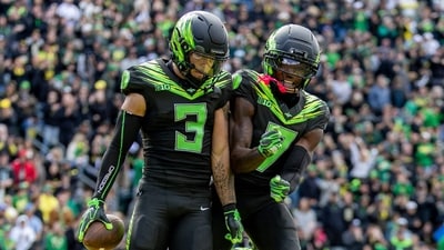 Oregon parted ways with first-year offensive coordinator Drew Mehringer. (Getty Images via AFP) Oregon parted ways with first-year offensive coordinator Drew Mehringer. (Getty Images via AFP)