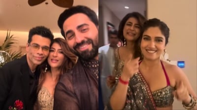 Bhumi Pednekar and Karan Johar attended Ayushmann Khurrana and Tahira Kashyap's Diwali bash. Bhumi Pednekar and Karan Johar attended Ayushmann Khurrana and Tahira Kashyap's Diwali bash.