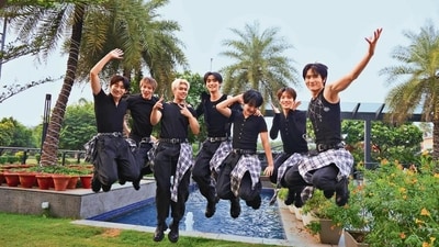 (L-R) NTX members Hojun Son, Seungwon Song, Yunhyeok Jang, Seohyun Kim, Eunho Cho, Chang Hun Ji, Hyeongjin Baek (Photos: raajessh kashyap/ ht) (L-R) NTX members Hojun Son, Seungwon Song, Yunhyeok Jang, Seohyun Kim, Eunho Cho, Chang Hun Ji, Hyeongjin Baek (Photos: raajessh kashyap/ ht)
