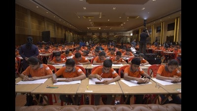 Participants during the contest held in Chandigarh on Sunday. (HT Photo) Participants during the contest held in Chandigarh on Sunday. (HT Photo)
