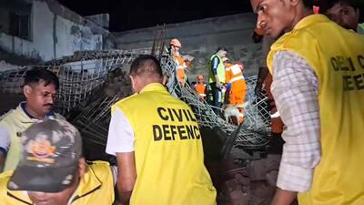Rescue operations underway at the collapse site. (ANI) Rescue operations underway at the collapse site. (ANI)