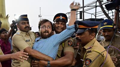 Several students and activists were detained by police who claimed that the march was unauthorised. (Anshuman Poyrekar/HT Photo) Several students and activists were detained by police who claimed that the march was unauthorised. (Anshuman Poyrekar/HT Photo)