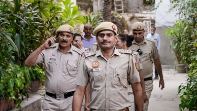 A speeding truck hit an electric scooter near Kabootar Chowk in southeast Delhi, killing one man and seriously injuring another. Police found no eyewitnesses and are examining CCTV footage. (PTI)
