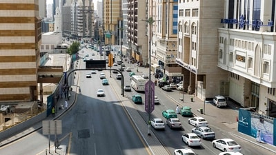 File photo of vehicles moving along a main street in Saudi Arabia's holy city of Mecca. (Photo for representation) File photo of vehicles moving along a main street in Saudi Arabia's holy city of Mecca. (Photo for representation)