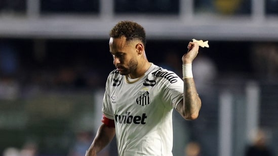 Neymar looked dejected after the match.