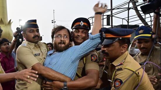 Several students and activists were detained by police who claimed that the march was unauthorised. (Anshuman Poyrekar/HT Photo)