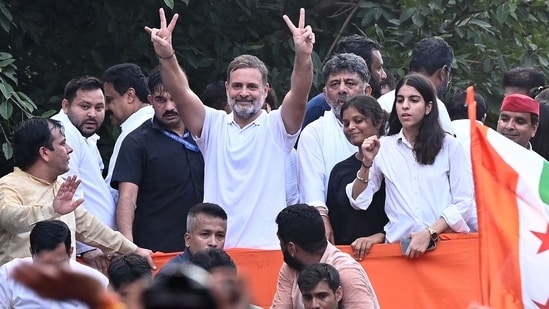 Congress leader Rahul Gandhi with India bloc leaders and Congress workers and supporters during ‘March for Democracy’ to the Supreme Court, to file a petition against Chief Election Commissioner Gyanesh Kumar on October 12, 2026. Congress leader Rahul Gandhi with India bloc leaders and Congress workers and supporters during ‘March for Democracy’ to the Supreme Court, to file a petition against Chief Election Commissioner Gyanesh Kumar on October 12, 2026.