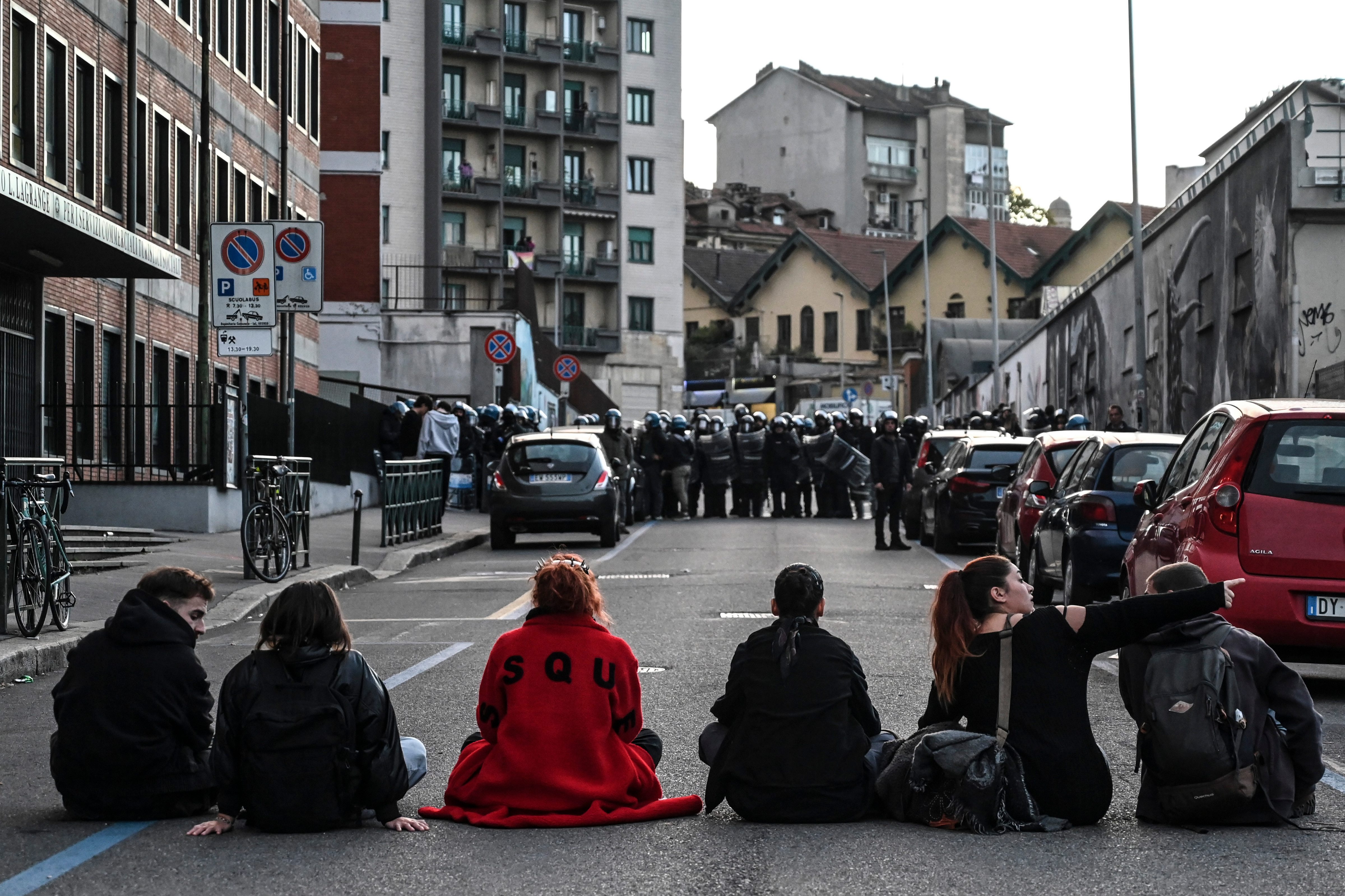 People gather for a protest in Piazza Castello in Turin, Italy on Saturday, Oct. 24, 2026. (AP) People gather for a protest in Piazza Castello in Turin, Italy on Saturday, Oct. 24, 2026. (AP)