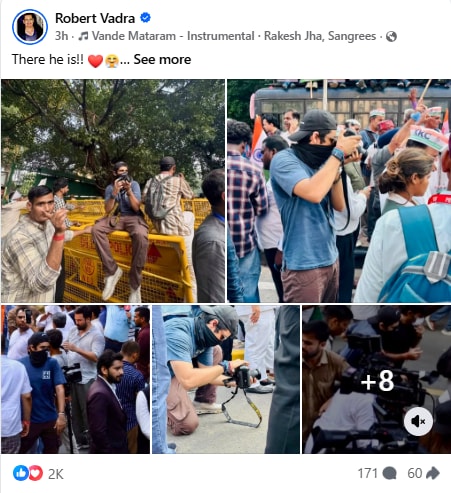 Robert Vadra pens supportive message for son (Screengrab from Facebook) Robert Vadra pens supportive message for son (Screengrab from Facebook)