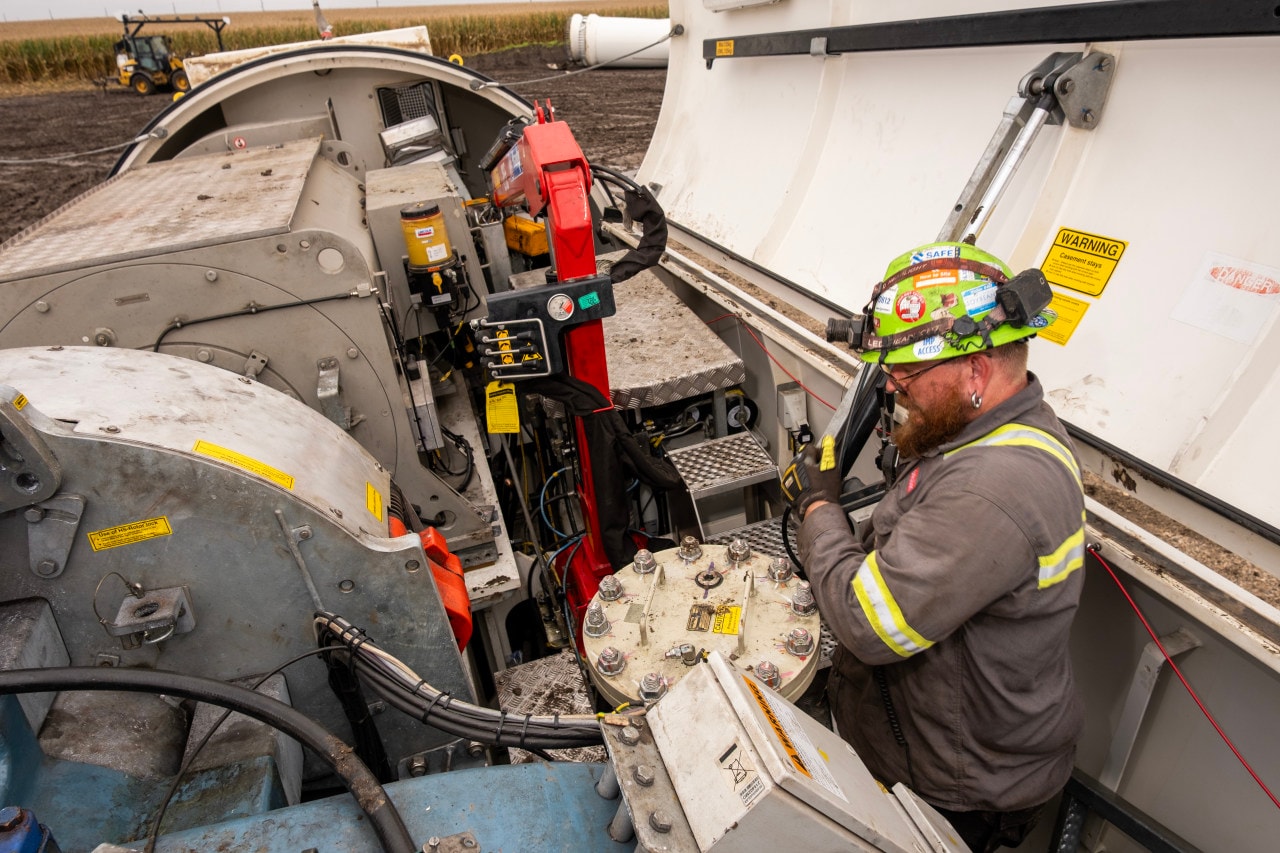Workers have to disassemble the components inside a housing called the nacelle to get to the turbine generator, top left, which contains most of the rare-earth materials inside a wind turbine. Workers have to disassemble the components inside a housing called the nacelle to get to the turbine generator, top left, which contains most of the rare-earth materials inside a wind turbine.