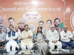 BJP’s state president Archana Gupta announced that Union home minister Amit Shah will visit Karnal to participate in the padyatra (foot march) on November 5. (HT Photo)