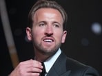 England's soccer player Harry Kane wins the player of the year trophy during the Ballon d'Or ceremony at the London Palladium Theatre in London, England, Monday, Oct. 26, 2026