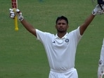 Musheer Khan after his century. Musheer Khan after his century.