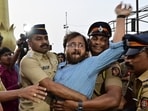Several students and activists were detained by police who claimed that the march was unauthorised. (Anshuman Poyrekar/HT Photo)