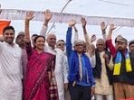 Social justice convention of Congress underway at Sardar Patel Sansthan in Alopibagh area of Prayagraj on Sunday (HT)