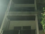 The scene of the blast in which the intended target and a co-worker were seriously injured. (PTI video grab)