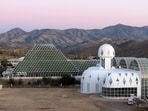 Biosphere 2, a University of Arizona research site in Oracle, Arizona, houses a glass-enclosed rainforest where scientists ran a drought experiment in 2019.(Wikimedia Commons)