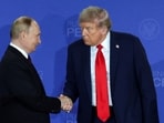 Vladimir Putin and Donald Trump in Anchorage, Alaska, Aug. 15, 2025.