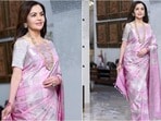 నీతా అంబానీ రాయల్ లుక్: 4 నెలలు శ్రమించి నేసిన గులాబీ కంజీవరం చీర
