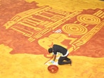 Karnataka artist creates the world's largest spice painting.