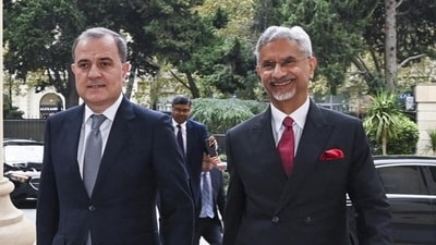 Jaishankar meets Azerbaijan President Ilham Aliyev in Baku to deepen cooperation in trade, energy, tourism and transport. (@DrSJaishankar) Jaishankar meets Azerbaijan President Ilham Aliyev in Baku to deepen cooperation in trade, energy, tourism and transport. (@DrSJaishankar)
