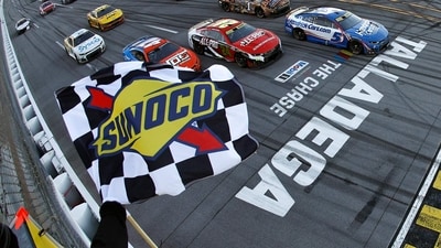 Kyle Larson delivered one of the most dramatic finishes of the NASCAR Cup Series season at Talladega Superspeedway. (Getty Images via AFP)