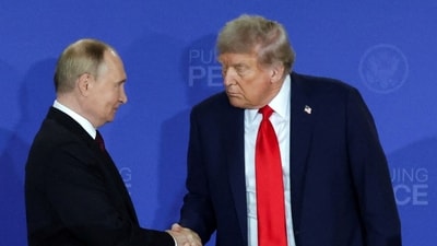 Vladimir Putin and Donald Trump in Anchorage, Alaska, Aug. 15, 2025. Vladimir Putin and Donald Trump in Anchorage, Alaska, Aug. 15, 2025.