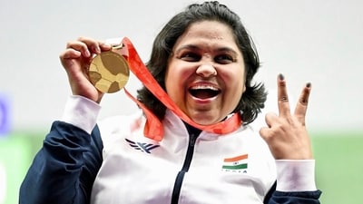 Mona Agarwal won gold both in the 10m air rifle standing and 50m rifle 3 positions events.