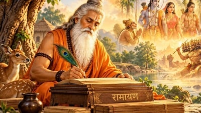 రత్నాకర్ నుంచి మహర్షి వాల్మీకి వరకు.. రామాయణ రచయిత జీవితాన్ని మార్చిన ఆ ఒక్క ప్రశ్న! రత్నాకర్ నుంచి మహర్షి వాల్మీకి వరకు.. రామాయణ రచయిత జీవితాన్ని మార్చిన ఆ ఒక్క ప్రశ్న!