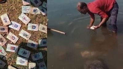 A video showing the recovered cards subsequently went viral on social media. (X/@INCMP)